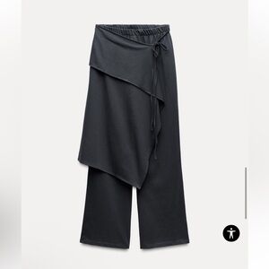 Zara Large COTTON MID RISE ELASTIC WAIST OVERLAPPING WRAP NWT